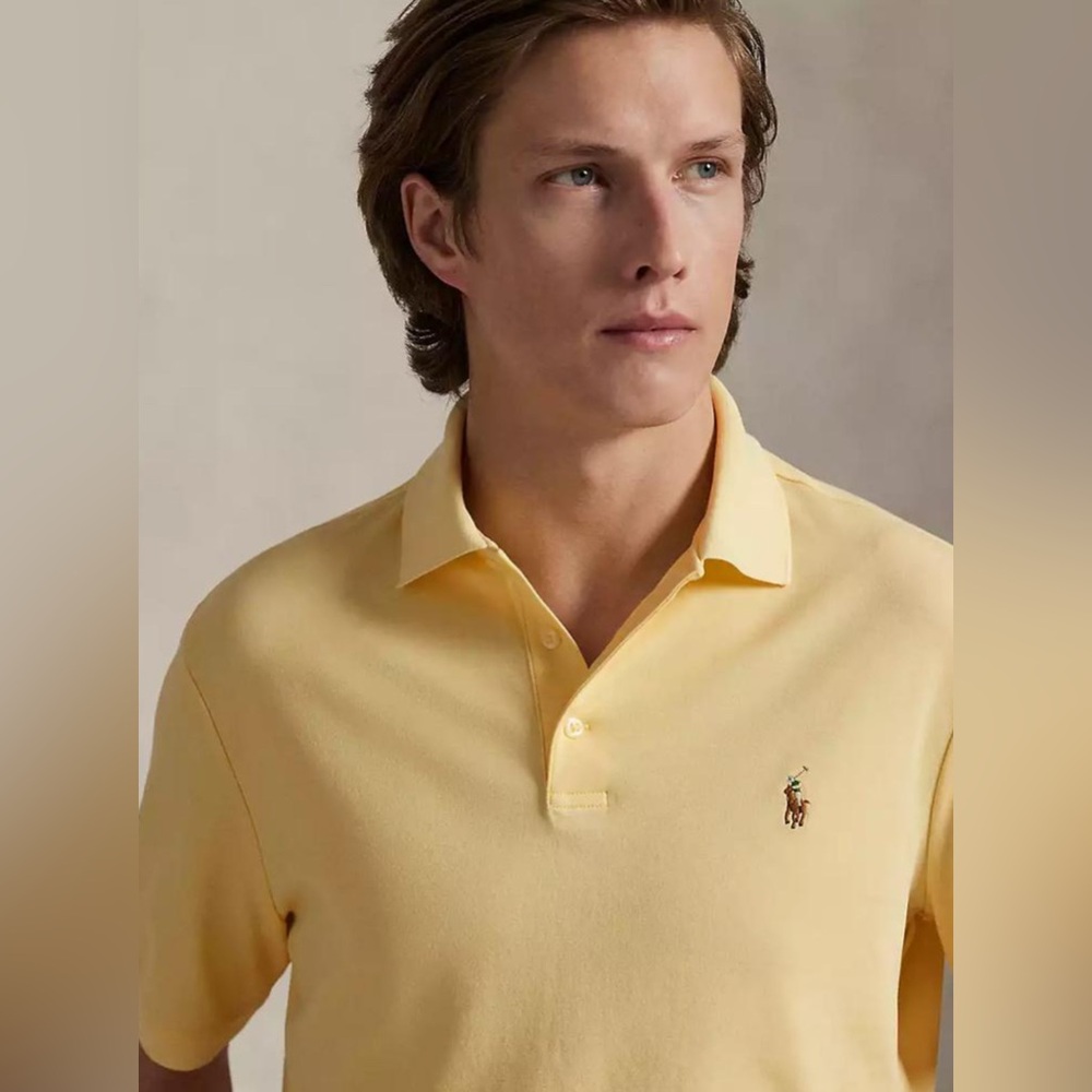 Polo by Ralph Lauren Men's Bright Yellow Polo Short Sleeve Shirt - Size XL